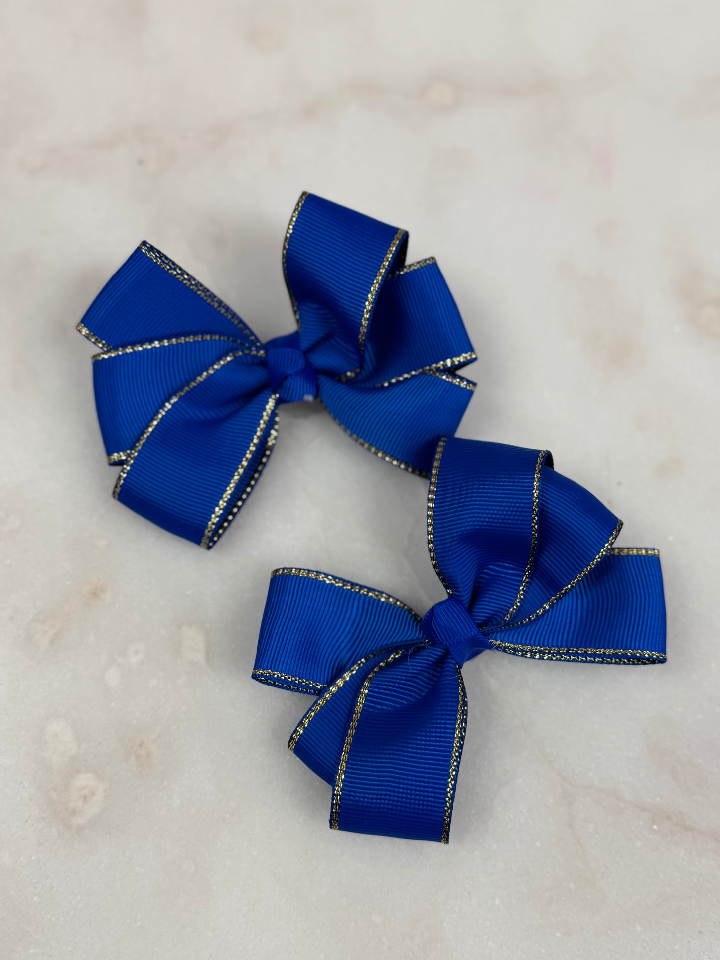 Small Hair Bow Gold Trim