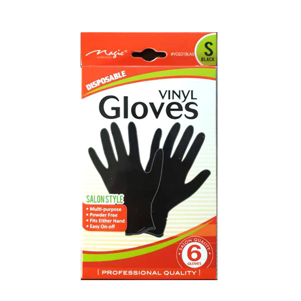 Vinyl Gloves 6 Pack (Black)