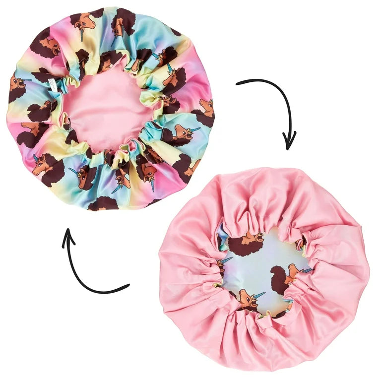 Afro Unicorn Reversible Satin Lined Bonnet