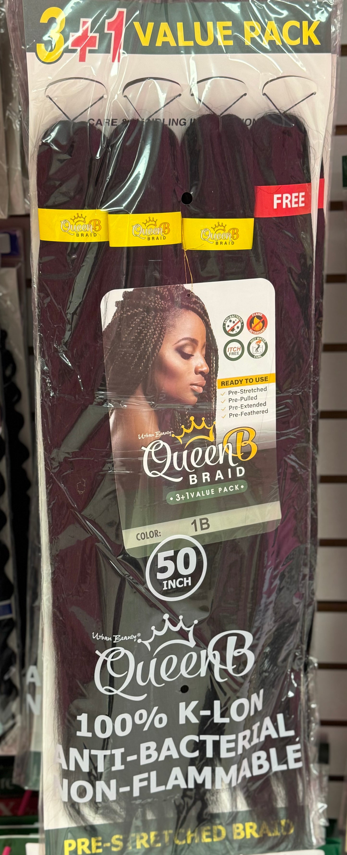 Urban Beauty Queen B Pre-Stretched Braiding Hair 4X 50″