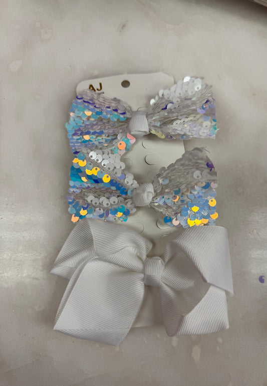 3 Pack Sequin Bow