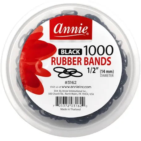 Annie 1000Pc Rubber Bands (Black)